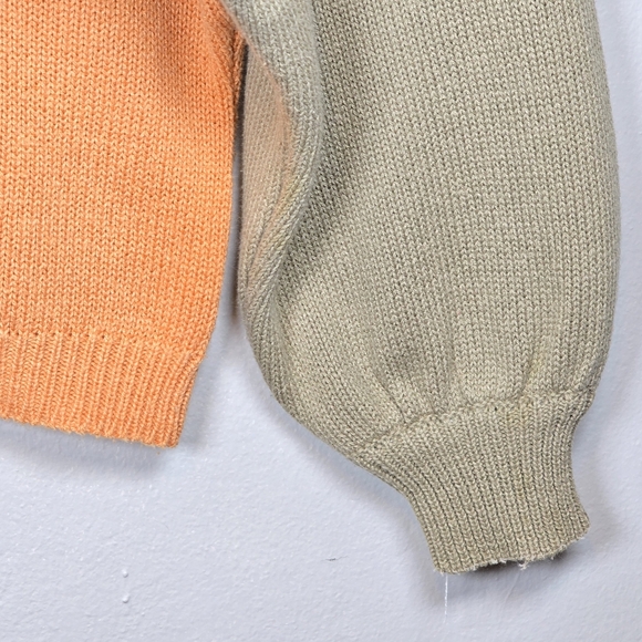 VTG Mondi Women's Print Knit Sweater Cottagecore Coastal Comfy Bell Sleeves Sm - Picture 6 of 14